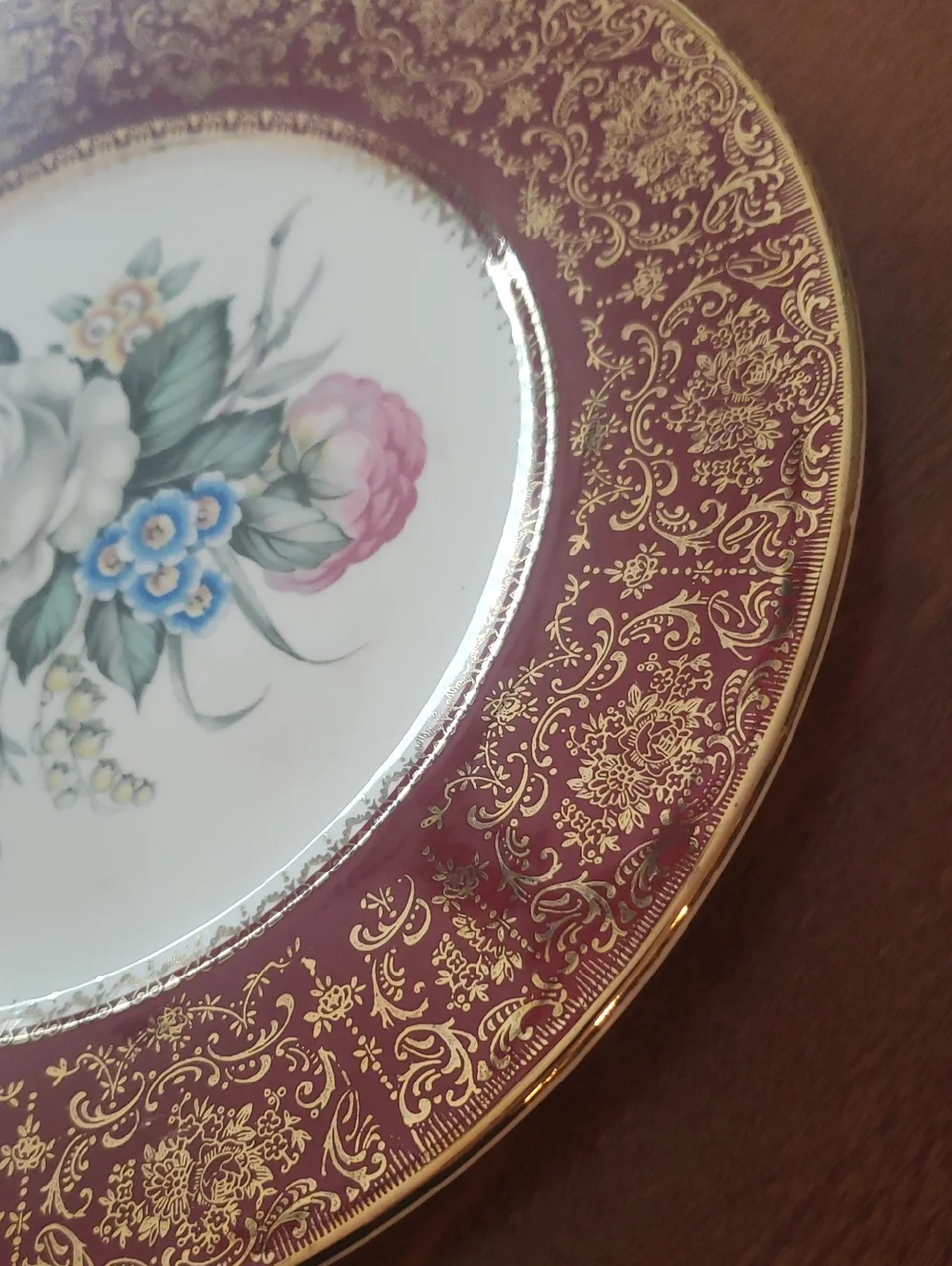 Vtg Imperial By Salem China Co Service Plate - Gold Trim